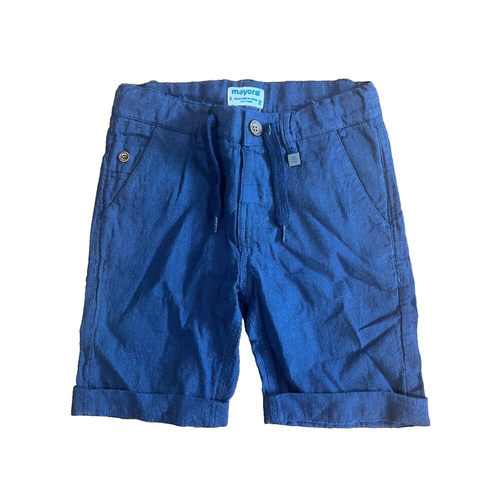 Mayoral 5T Toddler Boys 5” Navy Shorts - Casual Dress Adjustable Waist Cuffed